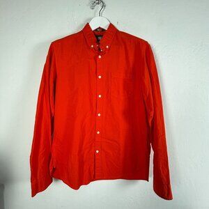 H&M L.O.G.G. Mens Regular Fit Red Long Sleeve Button-Down Shirt Size Medium New